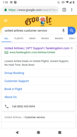 United Airlines Fraud Example