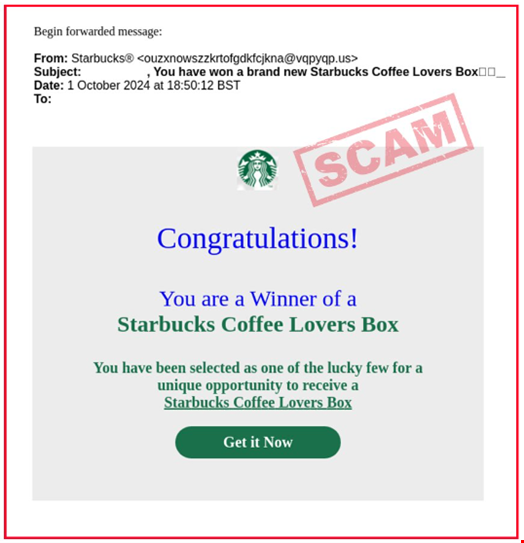 starbucks phishing email campaign